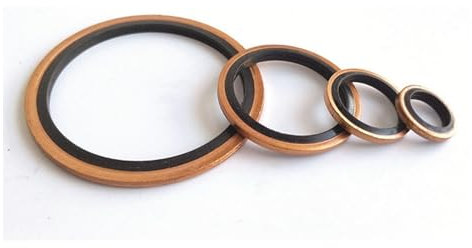 CTRSM Kupferscheiben, 1 Stück M6/M8/M10/M12/M14/M16~60 mm Hochdruck-Hydraulik-Gummi-Ölrohr-Pad-Dichtungsdichtung, NBR-Metall-Kupfer-gebundenes Unterlegscheiben-Sortiment(M52)