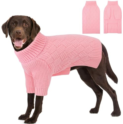 AOFITEE Hundepullover für Große Hunde, Warm Rollkragen Hunde Pullover XXL | Rollkragen Hund Pullover mit Geschirr öffnung Weihnachten Hundepulli Sweater für Kleine Mittelgroße Große Hunde