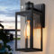 FTL Motion Sensor Outdoor Wall Lights,Upgrade Dusk to Dawn Porch Lighting Max 60W E27,Sensor Wall Lantern with Clear Glass Shade,Exterior Wall Sconce Light IP44 Waterproof for Garden,Patio,Matte Black