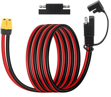 YANBORONSN XT60-zu-SAE-Adapter-Verlängerungskabel, XT60 weiblich auf SAE mit Polaritätsumkehr-Adapter für Solargeneratoren, tragbare Powerstationen und Solarmodule (1,5Meter)