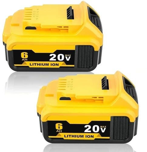 18V/20V 6.0Ah Li-ion Battery Compatible with DeWalt DCB206, 20V XR Max Tools (DCD780, DCF885), High-Capacity Power Tool Battery(2 Piece 6.0Ah)