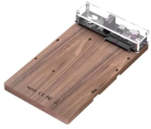 Vocdikficy Case Esterno per Hard Disk SAS da 2,5/3,5 Pollici per HDD SSD, per Disco SATA, Esterne SAS A USB 3.0, Stazione di Docking SATA HDD con Spina EU.