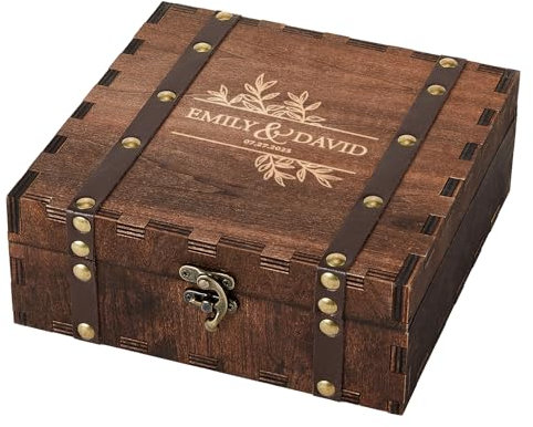 AW BRIDAL Hochzeitsgeschenk Personalisierte Geschenke Erinnerungsbox Holzkiste Geschenk Mit Deckel Hochzeit Geldgeschenk Hochzeitsgeschenke Für Brautpaar//DK2201CPP63//