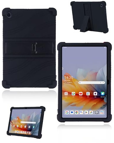 Custodia protettiva per Lenovo Tab K10 Gen 2 Tablet 10.1 Pollici 2025 Più recente yystao Bambini Morbido Silicone Tablet Cover Compatibile con Lenovo Tab K10 Gen 2 TB311FU, Supporto Regolabile (Nero)