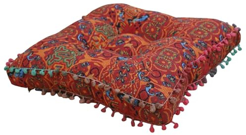 LOVIVER Sitzkissen Bodenkissen Pouf Indoor Stuhlkissen für Büro Schlafzimmer Home Meditation, Marokkanische Orange