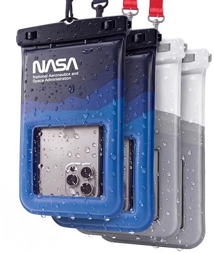 American Logic NASA Funda Impermeable para Móvil, Cierre AirLock™, Certificación IPX8 con Espuma Flotante K24 (Pack de 4)