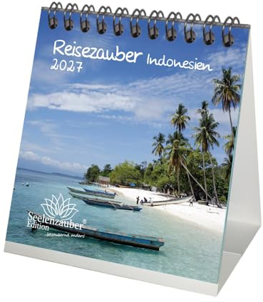 Reisezauber Indonesien Tischkalender 10x10cm für 2027 Jakarta Stadt Land Urlaub Strand - Seelenzauber