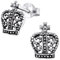 Laimons Damen-Ohrstecker Krone oxidiert Sterling Silber 925