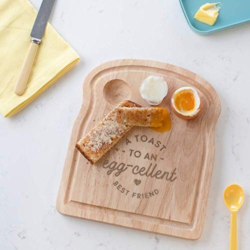 Breakfast Egg Board - A Toast to an Egg-cellent Birthday Gifts, Mum, Dad from Son Kids Daughter Baby - Unique Mothers Day Fathers Day Idea - Funny Engraved Pun Design Natural Wood (BESTFRIEND)
