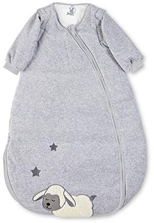 Sterntaler Schlafsack Schaf Stanley für Kleinkinder, Abnehmbare Ärmel, Wärmeregulierung, Reißverschluss, Größe: 70, Grau/Blau