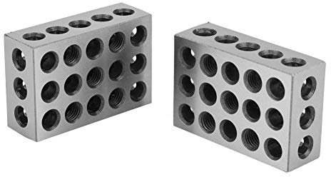 2ST Gehärteter Stahl-Blöcke, Fräsen Parallelspannblock 1-2-3 Endmaßblocks Parallel Spannblock Drehwerkzeuge 123 Fräswerkzeug 23 Löcher Fräsen Parallelspannblock Fräsmaschine Zubehör