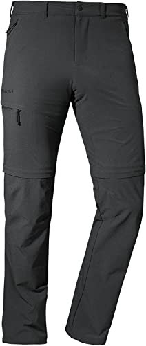 Schöffel Herren Pants Koper1 Zip Off, flexible Herren Hose mit Zip-Off Funktion, schnell trocknende und kühlende Wanderhose aus 4-Wege-Stretch, asphalt, 56