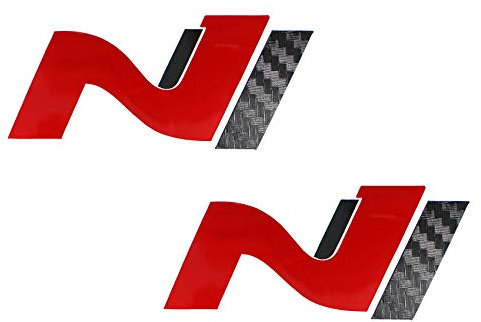 2er Set Folie Schutzfolie für Dekor Logo Vorne und Hinten Emblem Aufkleber Front Heck Selbstklebend Passgenau Auto K054 (Schwarz/Rot/Carbon)
