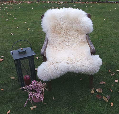 Felltrade Merino Schaffell Lammfell Fell echt groß 110-120 cm weiß ökologische Gerbung