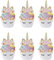 Cupcake Toppers,Kuchenaufsätze 24 Stücke Einhorn Cupcake Wrappers Kuchendeckel für Geburtstagsfeier Hochzeiten Jubiläen Gartenpartys Geburtstagskuchen Dekoration Lieferungen