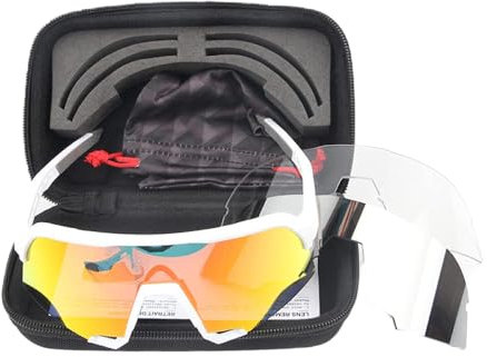 WQZYY&ASDCD Sonnenbrille Herren Damen Sportfahrradbrille-S3_White_Red