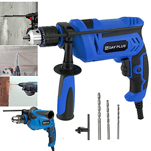 Schlagbohrmaschine Bohrhammer Bohrmaschine 850W, 3000RPM Hammer- und Bohrfunktion 2 in 1, inkl. Tiefenanschlag, 13mm Bohrfutter, Verstellbarer Zusatzhandgriff - Für Holz, Stahl, Beton