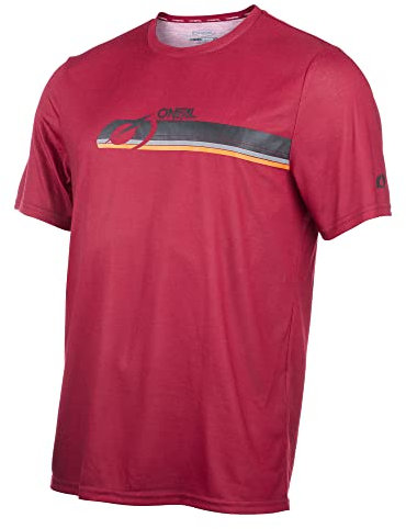 O'NEAL | Mountainbike-Shirt | MTB Mountainbike DH Downhill FR Freeride | Atmungsaktives Material, Schnell trocknend, antibakteriell | Slickrock Jersey V.22 | Erwachsene | Rot | Größe L