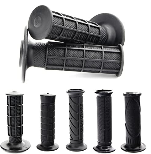 Area1 universal Motorrad Motorroller Lenkergriffe Griffe Griffgummis 2 Stück 1x 22mm + 1x 24-25mm (7/8 / 1 Zoll) (SCHWARZ) Kompatibel mit KSR (Retro)