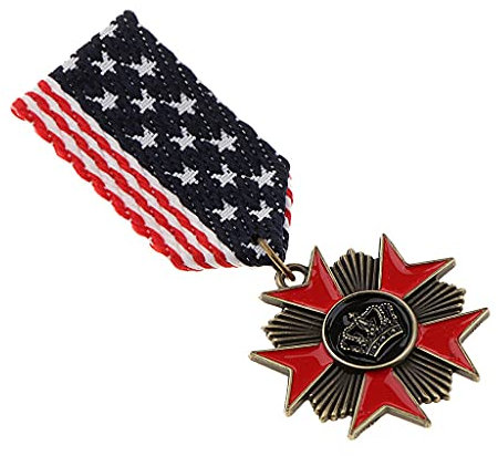 zalati Abzeichen Brosche Pin Vintage Stoff Medaille Abzeichen Anhänger Abzeichen Zubehör für Kostümparty formelle Kostüm Uniform – schwarze Krone