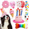 Geburtstag Hundespielzeug, Geburtstagsgeschenk für Hunde, Happy Birthday Hundespielzeug Mädchen, süßes Geburtstagsgeschenk für kleine und mittelgroße Hundewelpen, 9 Stück Rosa