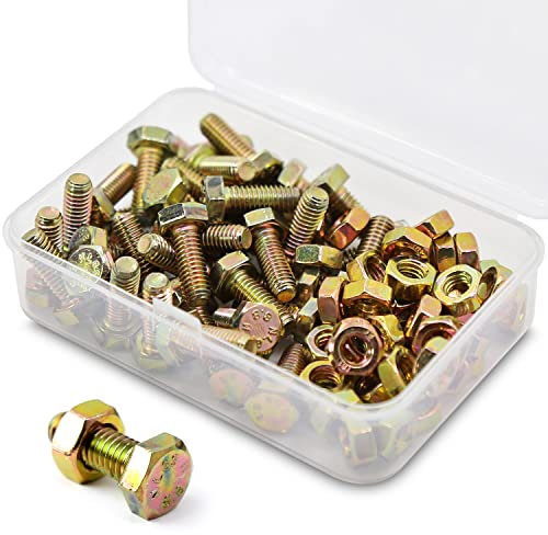 (40 Ensemble) M6 x 16mm Boulons et écrous,à six pans de Coin Extérieur Vis Hexagonale,8.8 Acier galvanisé de qualité