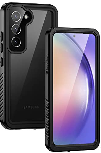 Lanhiem Samsung A54 5G Case, IP68 Waterproof Dustproof Shockproof Case with Built-in Screen Protector, Full Body Heavy Duty Protective Cover for Samsung Galaxy A54, Black/Clear