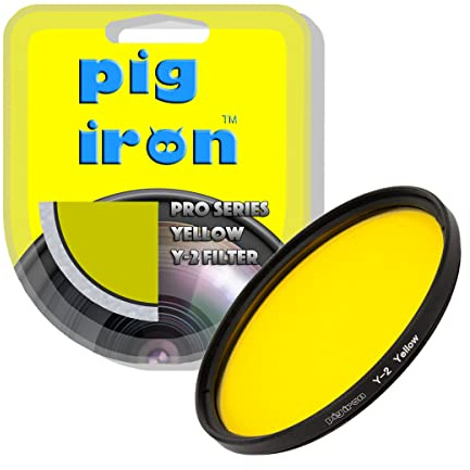 Pig Iron Yellow Y2 Pro Filter Kontrastverstärker für Schwarz-Weiß-Fotografie, Spezialeffekte, 72 mm