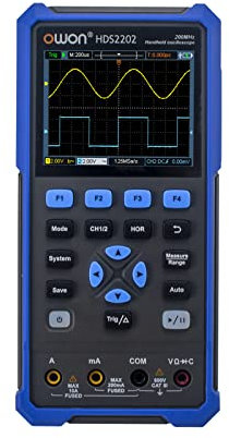 HDS2202 Digitales Hand-Oszilloskop Multimeter 200 1GSa/s Zweikanal-Oszilloskop True RMS 20000 Counts Multi Tester 3,5-Zoll-Farb-LCD Wiederaufladbare Typ-C-Schnittstelle