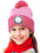 Deilin Süße Geschenke für Mädchen Jungen, Bommel Mütze mit Led Licht USB Wiederaufladbare Winter Beleuchtete Mütze Süßer Pompom Details - Ideal für Nächtliche Aktivitäten & Outdoor, Rose + Rot
