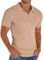 Sailwind Men's Polo Shirts Zip Classic Stretch Slim Fit T Shirts Casual&Work(Khaki, XL)