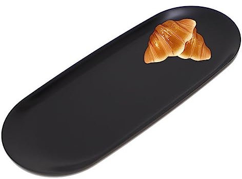 CUHZA Bandeja Decorativa De Acero Inoxidable, Bandeja Decorativa, Bandeja De Metal para Dulces, Cosméticos, Velas-1 Pieza Pequeña Negra 23 * 9,5 Cm, Bandeja De Almacenamiento De Acero Inoxidable