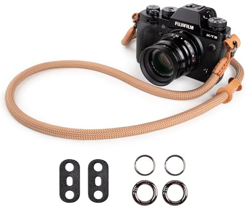 VOVMOEYA Camera Strap,Camera Neck Strap shoulder strap for Fujifilm XS20 XT5 XH2S for nikon Zf Z8 Z30 Canon EOS R6 R7 R8 R10 R50 Sony A6400 A6700 A7C II A7IV Camera Strap Rope - Khaki