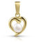 Amberta Allure Damen Anhänger aus 9K Gold: 9k Gold Offenes Goldherz mit Perle