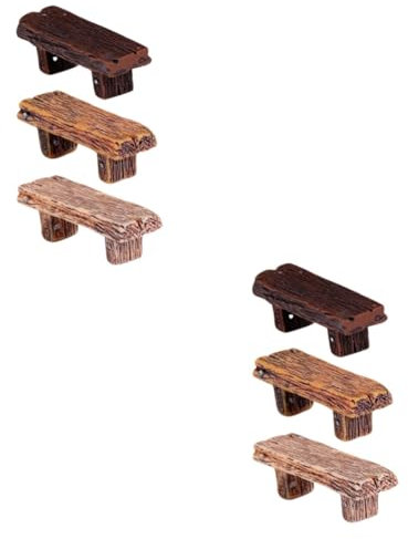 Happyyami 6 STK Saftige Verzierung Gartenbänke Für Draußen Landschaftsgestaltung Mini Miniatur-Ornament Couch Im Dorfpark Elfengartenverzierung Feengärten Material Geschenk Hölzern Liebhaber
