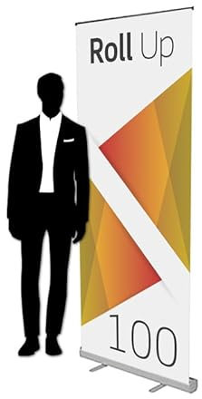 Genérico Expositor publicitario Rollup 100cm Personalizado, impresión incluida, máxima Calidad de impresión