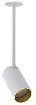 Licht-Erlebnisse Deckenstrahler Weiß Gold Ø 5,5 cm H: 24-29 cm klein 1-flammig GU10 verstellbar Metall Modern Spot Lampe Deckenleuchte Einbauleuchte Wohnzimmer Flur