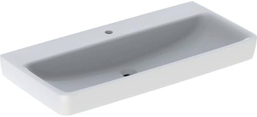 Geberit Renova Plan, Waschtisch, 100x48 cm, 1 Hahnloch, ohne Überlauf, 501707, 501.707.00.1, Farbe: weiß matt