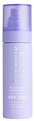 Naked Sundays Hydrating Glow Sunscreen Mist SPF 50 Facial Spray, 75ml