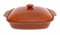 Cazuela barro horno olla tartera besuguera rectangular o redonda hornear CON TAPA - HORNO - MICROONDAS - LAVAVAJILLAS - FUEGO DIRECTO (24X16X10 CM)