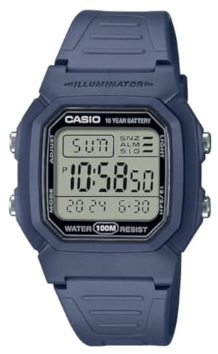 Casio Digitales schwarzes Zifferblatt für Jugendliche, Unisex, W-800H-2AVDF (D333), Schwarz, Modern