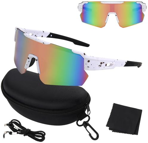 badaren Occhiali da Sole Sportivi Polarizzati, Occhiali da Ciclismo da Uomo, Occhiali Veloci, UV 400, Antivento e Antisabbia, Occhiali Mtb Adatti per Corsa All'Aperto, Golf, Pesca e Ciclismo (rosa)