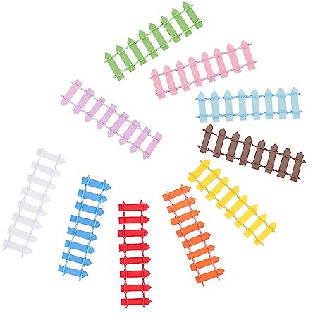 Sosoport 10 Pcs Weiß Mini Holz Lattenzaun Zaun Hof Landschaft Zaun Bonsai Handwerk Für Landschaft