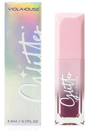 VIOLA HOUSE Lipgloss Glitter, Rossetto liquido lucido Lipgloss, Lipgloss lucido Finitura scintillante sulle labbra.5ML (cristallo) (pietra di sangue)