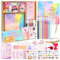 Esnowlee Schreibwaren-Set für Mädchen – 49-teiliges Tagebuch-Set zum Selbermachen für Tween- und Teenager-Mädchen, Scrapbook & Tagebuchbedarf-Set, Tagebuch-Kunst-Bastelset für 8, 9,