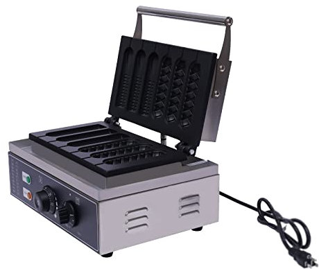 czyuRachel Waffeleisen, 1500w Edelstahl Waffeln Profi Waffeln Am Stiel Waffelsticks Corn Dogs Hotdog 50-300 ℃ Waffelmaker Mit Antihaftbeschichtung 6 Waffeln/Hot Dogs In 5 Minuten