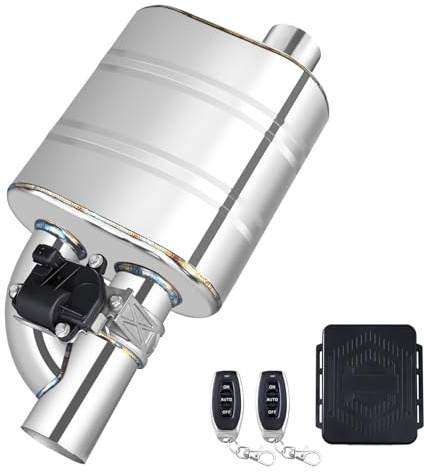 2.5 Inch Valved Muffler Electric Exhaust Cutout with Muffler Cat Back Exhaust System Kit