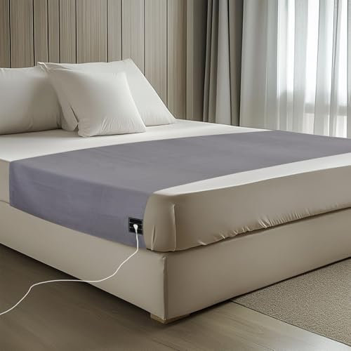 HUNAIGEE Erdungs-Bettlaken Erdungsbettlaken 100x200cm Leitfähig Erdungsmatte für Besseren Schlaf Grounding Sheet Silberfaser Bio-Baumwolle Grau