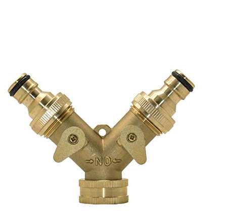robinet d'eau robinet extérieur Répartiteur de tuyau, connecteur de robinet en laiton 3/4femelle à 2 voies for robinet de jardin, séparateur d'eau 3/4 mâle en Y, vanne d'irrigation, séparateur de tu