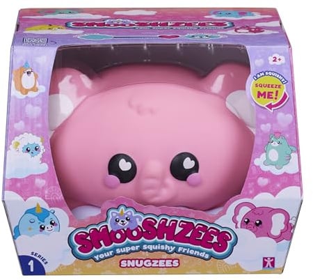 Smooshzees Snugzees, Bubblez, rosa Elefant, Sammelfiguren, superweich, kuschelig und quetschbar!